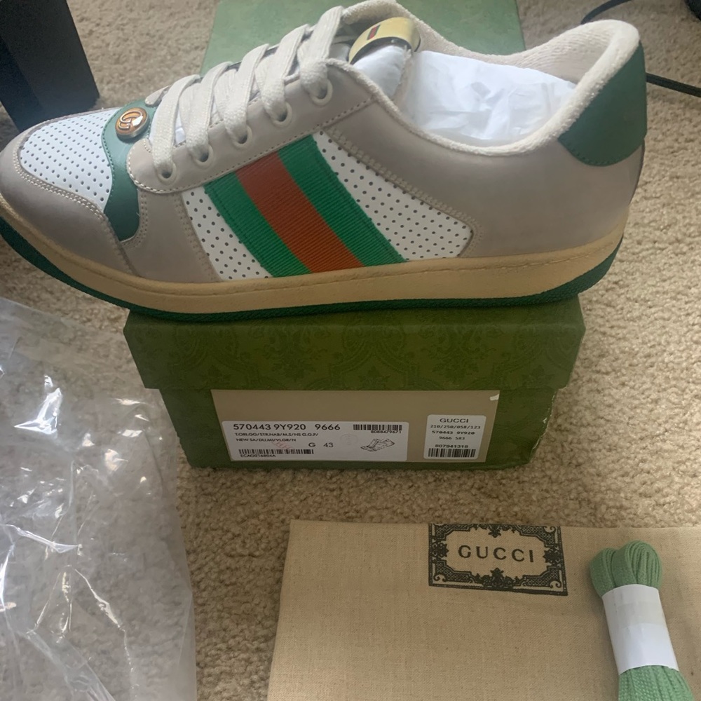 Gucci Distressed Screener Sneakers EU 43